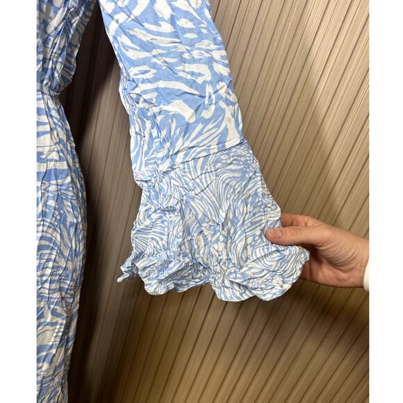 Maaji Blue Maxi Cover-up Kimono Wrap Dress Size S Anthropologie - Picture 7 of 11